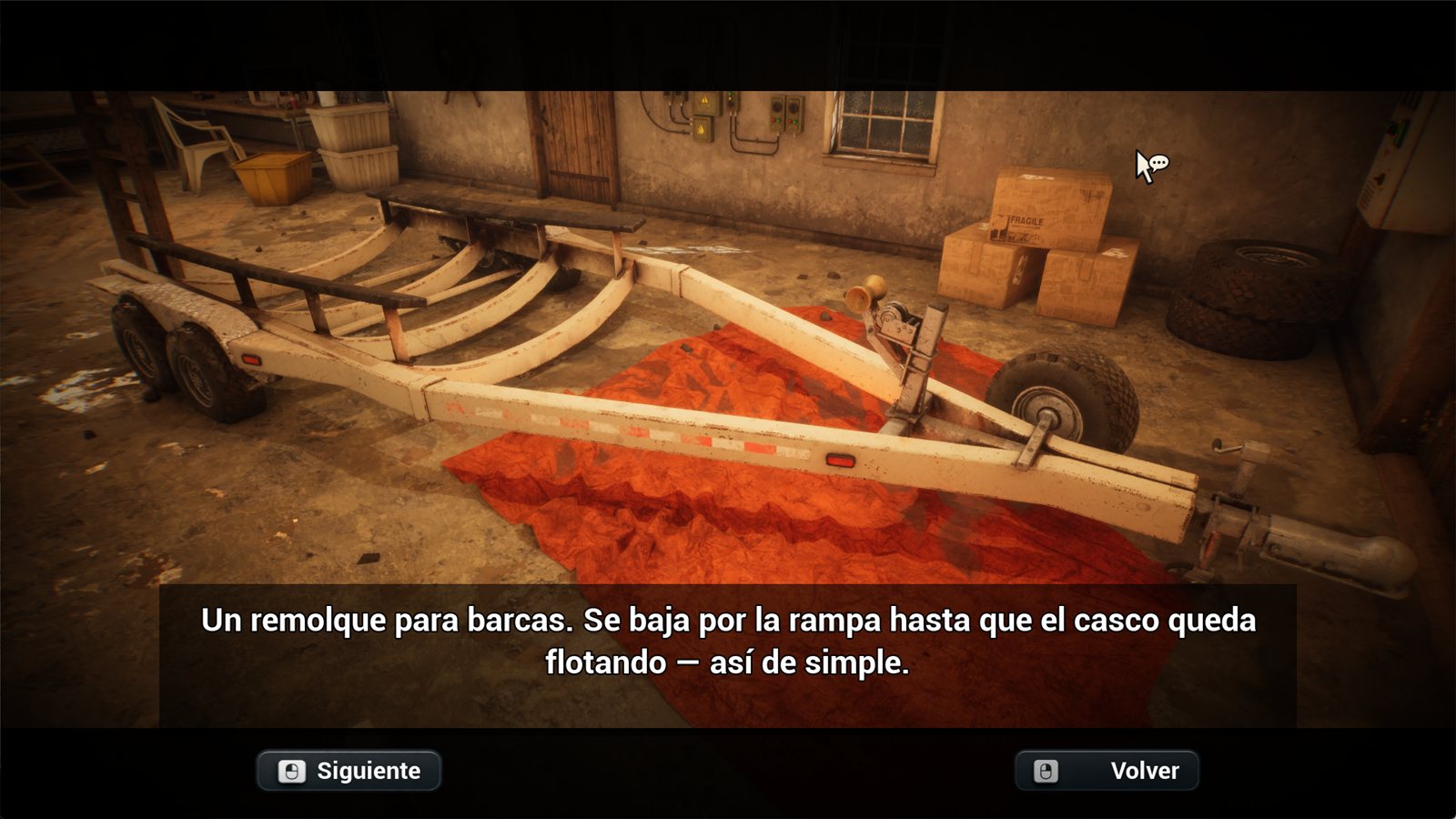 Un remolque de barco en el embarcadero